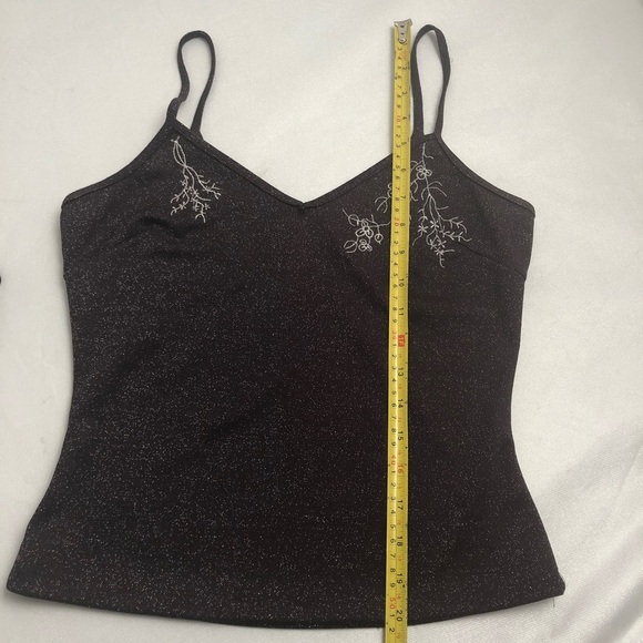 Express Y2K v-neck plum purple top with silver embroidery M - Picture 6 of 7